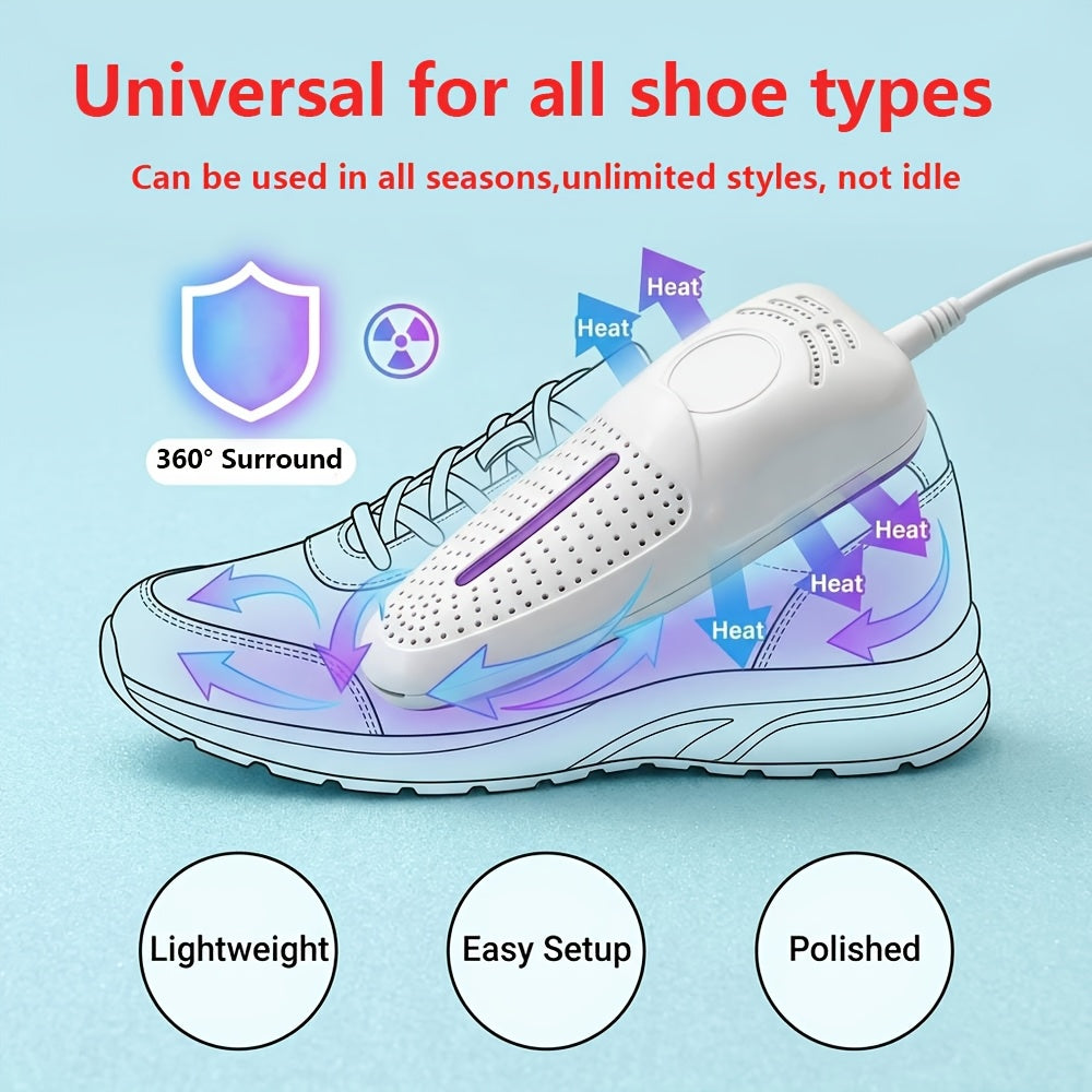 2-In-1 Portable Smart Shoe Dryer, Constant Temperature Anti-Damage Portable Deodorizing Shoe Dryer, Home Mini USB Quick-Dry Shoe Heater, Suitable for Sneakers Dress Shoes Boots, Home And Travel Essential, No Battery Required