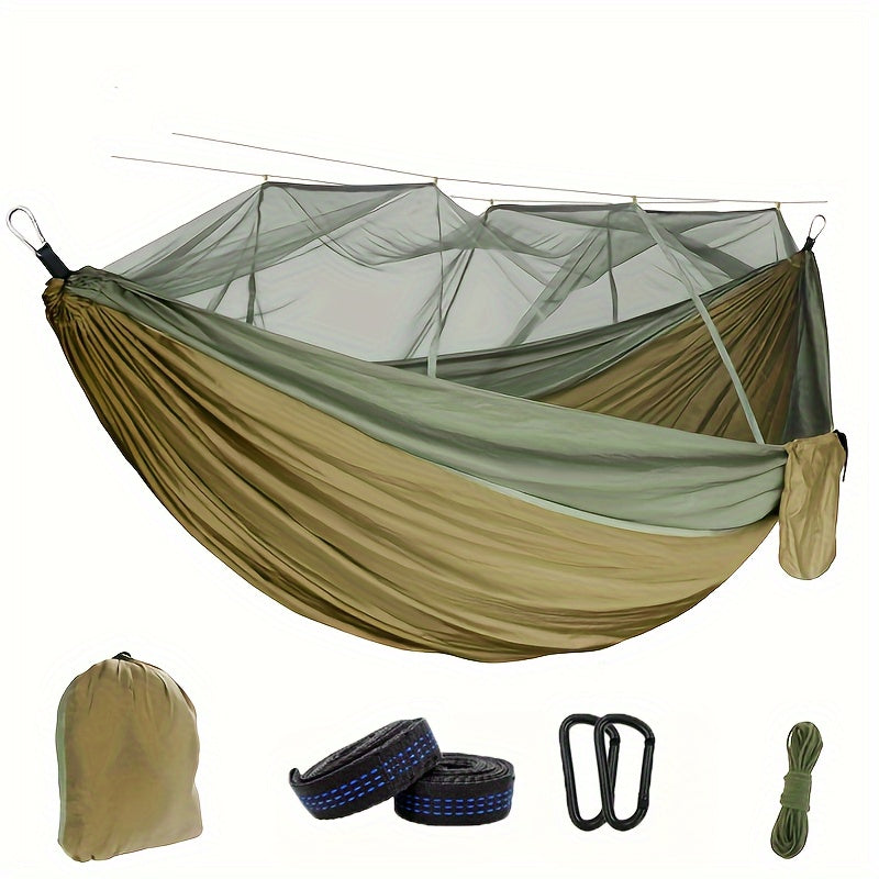 Ultimate Outdoor Experience: Double Hammock with Mosquito Net, Easy Setup for Travel & Camping