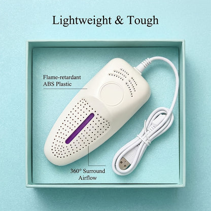 2-In-1 Portable Smart Shoe Dryer, Constant Temperature Anti-Damage Portable Deodorizing Shoe Dryer, Home Mini USB Quick-Dry Shoe Heater, Suitable for Sneakers Dress Shoes Boots, Home And Travel Essential, No Battery Required