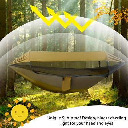 Ultimate Outdoor Experience: Double Hammock with Mosquito Net, Easy Setup for Travel & Camping