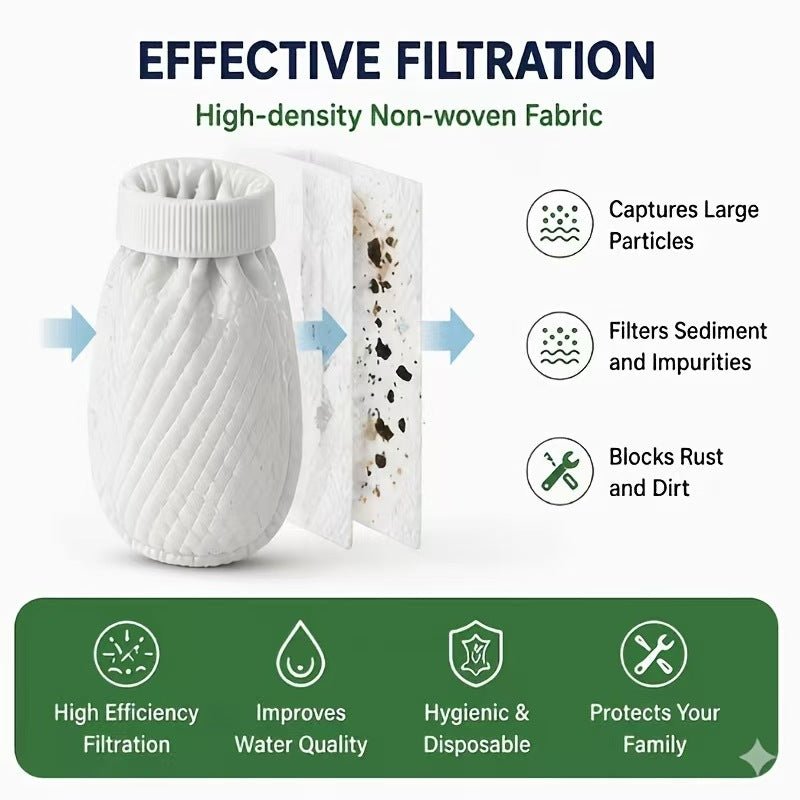 100/200 Pack Faucet Filter Socks – Universal Tap Water Filter Covers for Rust, Sediment & Impurities - Morrowden