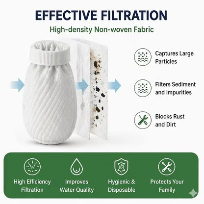 100/200 Pack Faucet Filter Socks – Universal Tap Water Filter Covers for Rust, Sediment & Impurities - Morrowden