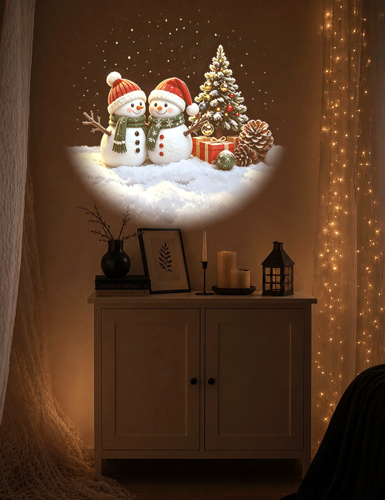 2-in-1 Christmas & Halloween Projector Light – 360° Adjustable USB Holiday Projection Lamp with Interchangeable Slides
