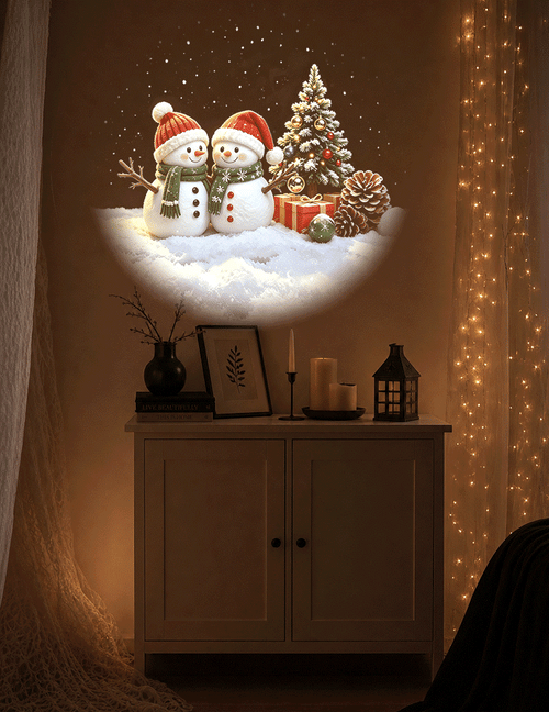 2-in-1 Christmas & Halloween Projector Light – 360° Adjustable USB Holiday Projection Lamp with Interchangeable Slides