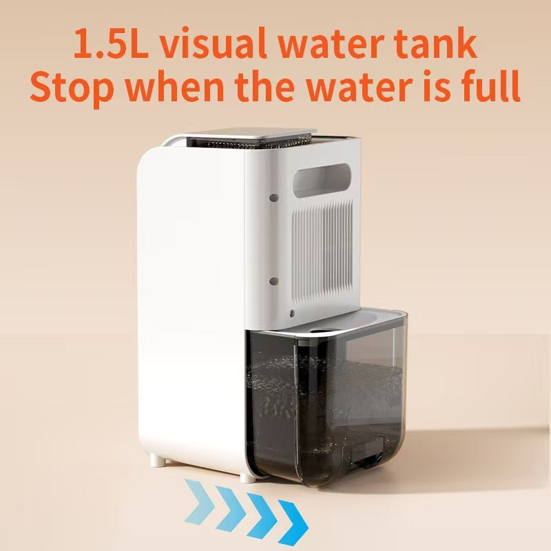 1.5L Small Space Dehumidifier with Auto Shut Off – Quiet Portable Dehumidifier for Bedroom, Bathroom, RV & Closet - Morrowden