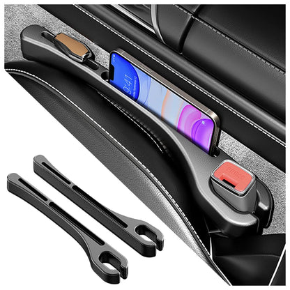 2-in-1 Car Seat Gap Filler with Phone Holder – Set of 2, PU Leather - Morrowden