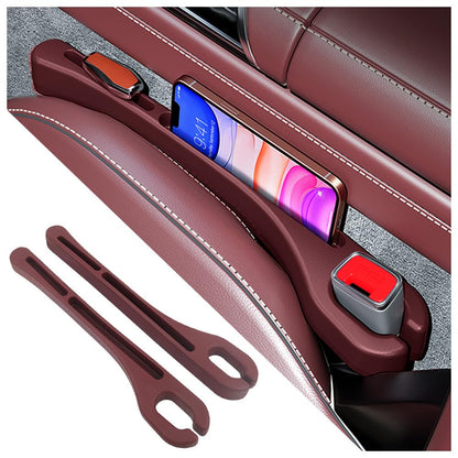 2-in-1 Car Seat Gap Filler with Phone Holder – Set of 2, PU Leather - Morrowden