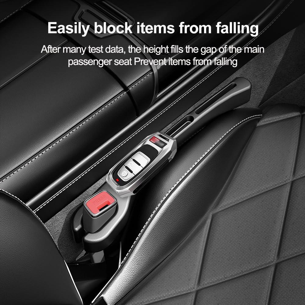 2-in-1 Car Seat Gap Filler with Phone Holder – Set of 2, PU Leather - Morrowden