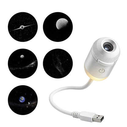 2-in-1 Galaxy Projector Night Light, USB Star Projector with Adjustable Brightness, Mini Galaxy Light Projector for Bedroom Ceiling Wall Room Decor (24 Projection Films) - Morrowden