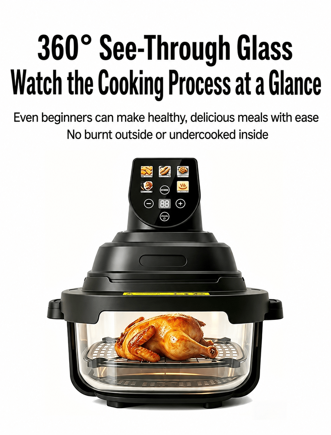 2-in-1 Glass Air Fryer with Large & Small Bowls – Cook More, Clean Less - Morrowden
