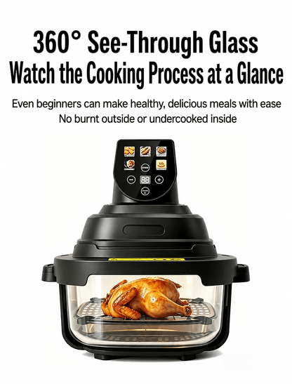 2-in-1 Glass Air Fryer with Large & Small Bowls – Cook More, Clean Less - Morrowden