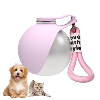 2-in-1 Portable Dog Water Bottle with Foldable Bowl – 10oz Stainless Steel - Morrowden