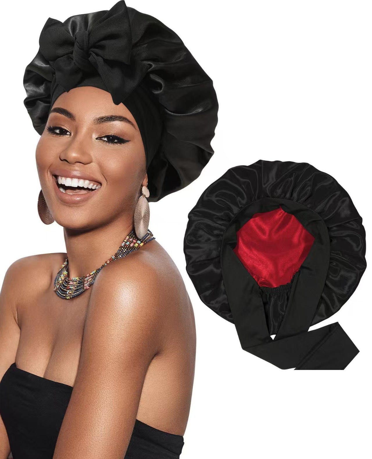 Luxury Silk Satin Bonnet for Sleeping – Soft Hair Protection Cap to Reduce Frizz, Breakage & Bedhead