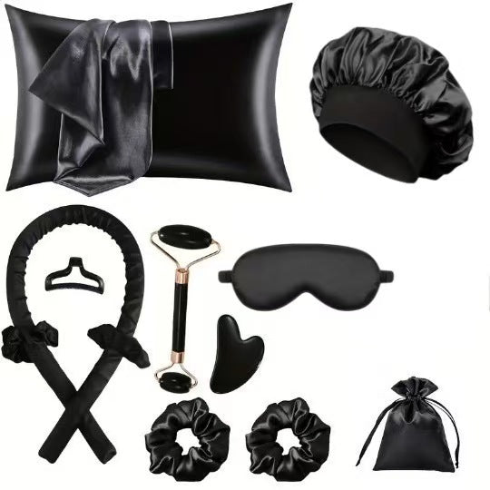 12 & 17-Piece Set  Satin Heatless Hair Curler – Create Beautiful Overnight Curls Without Heat Damage