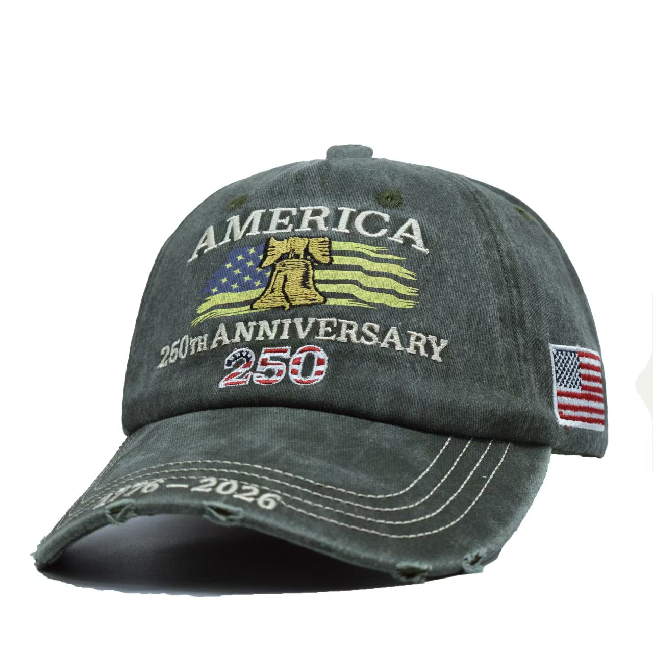 USA 250th Anniversary Hat 2026 – Vintage Embroidered American Flag Baseball Cap