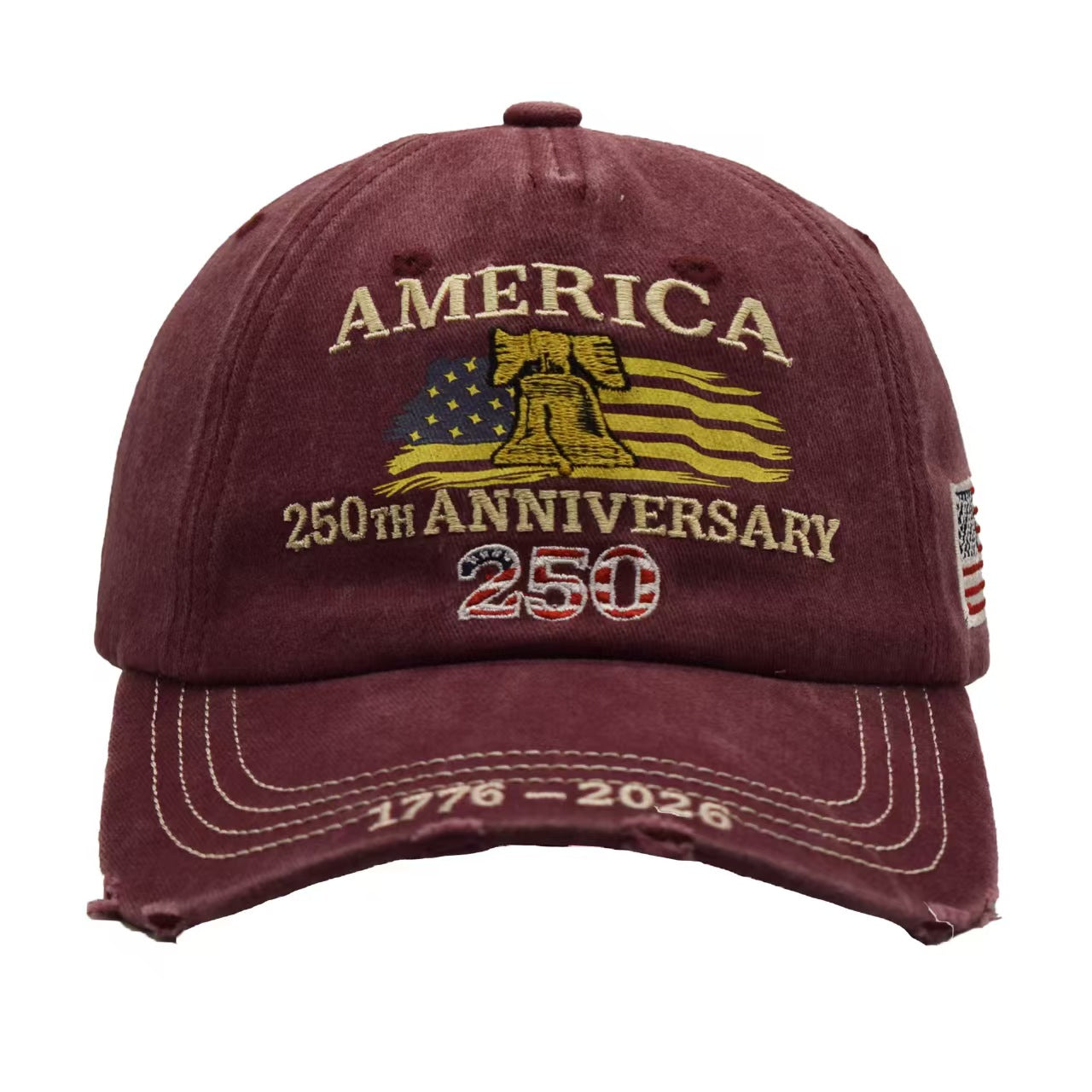 USA 250th Anniversary Hat 2026 – Vintage Embroidered American Flag Baseball Cap