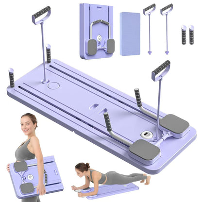 Pilates Board - Pilates Reformer Set, Multi-Purpose Foldable Pilates Reformer Board for Home, 5 in 1 Pilates Sliding Board