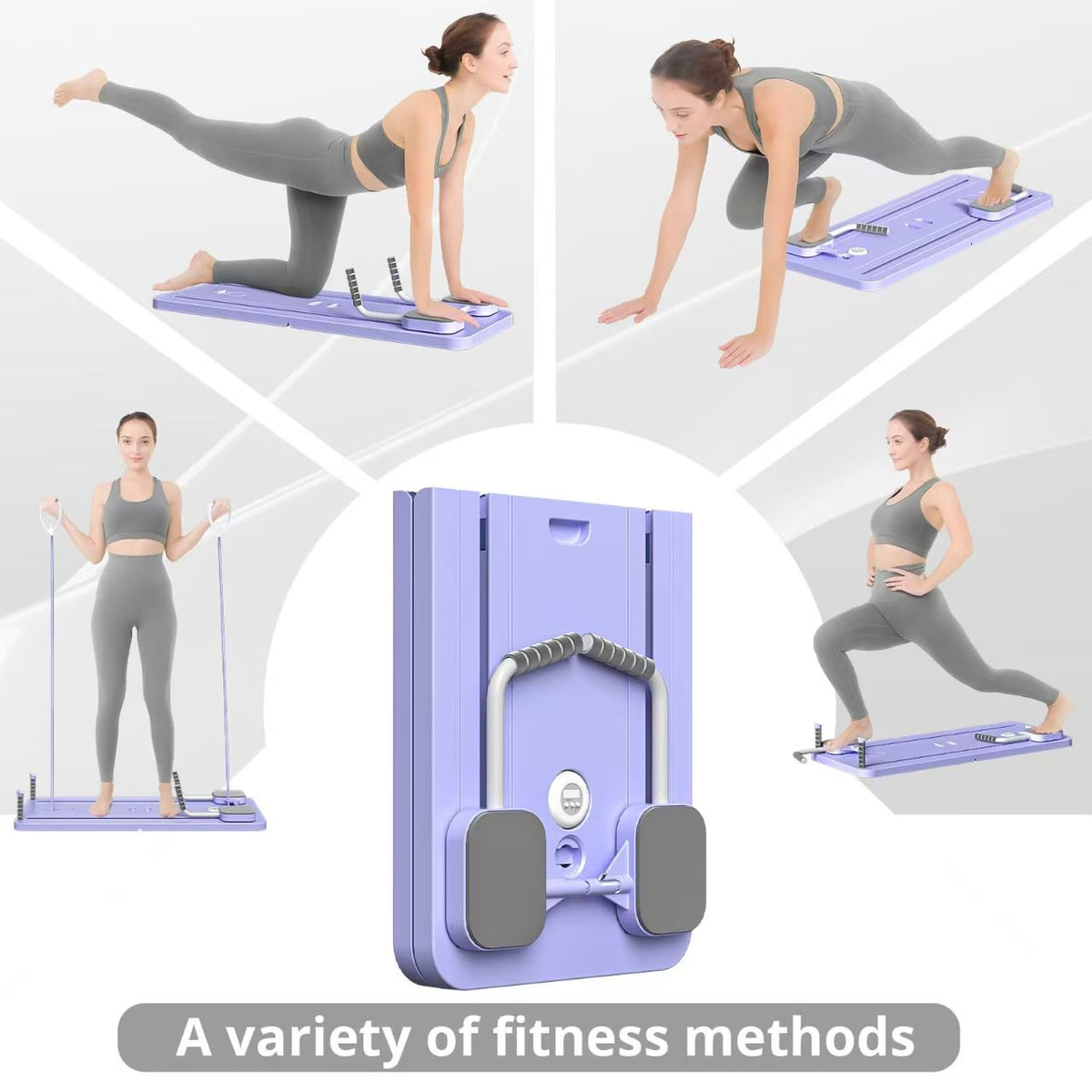 Pilates Board - Pilates Reformer Set, Multi-Purpose Foldable Pilates Reformer Board for Home, 5 in 1 Pilates Sliding Board