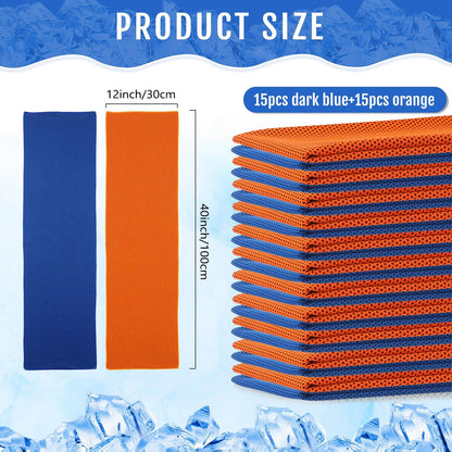 30 Pack Cooling Towels, 40"x12" Ice Breathable Soft Chilly Sweat Rag Microfiber Workout Rags for Gym Cooling Towels for Neck and Face for Yoga Golf Sport Running - Morrowden