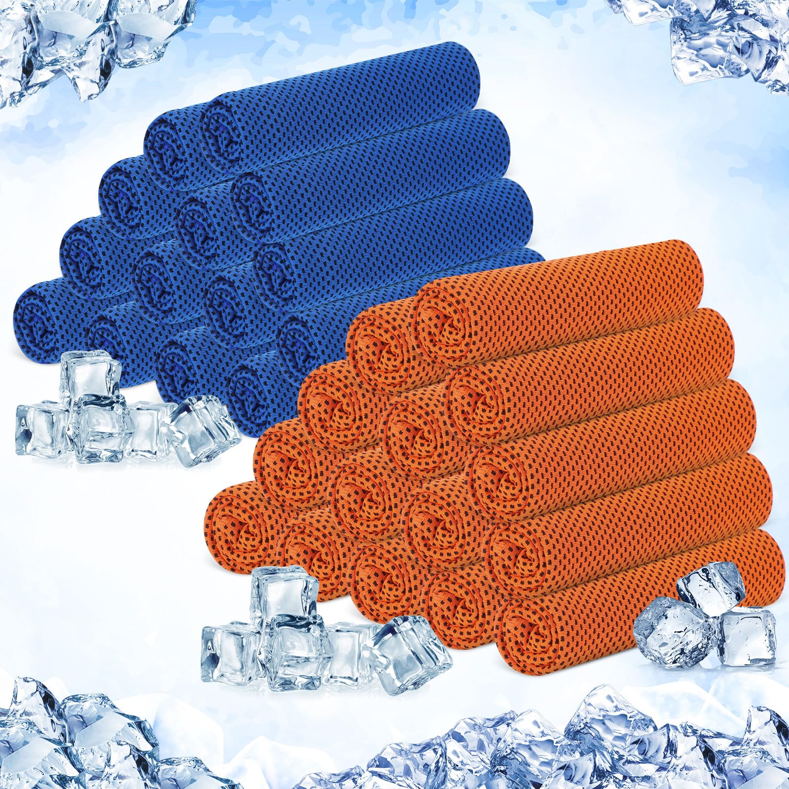 30 Pack Cooling Towels, 40"x12" Ice Breathable Soft Chilly Sweat Rag Microfiber Workout Rags for Gym Cooling Towels for Neck and Face for Yoga Golf Sport Running - Morrowden