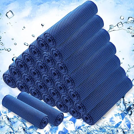30 Pack Cooling Towels, 40"x12" Ice Breathable Soft Chilly Sweat Rag Microfiber Workout Rags for Gym Cooling Towels for Neck and Face for Yoga Golf Sport Running - Morrowden