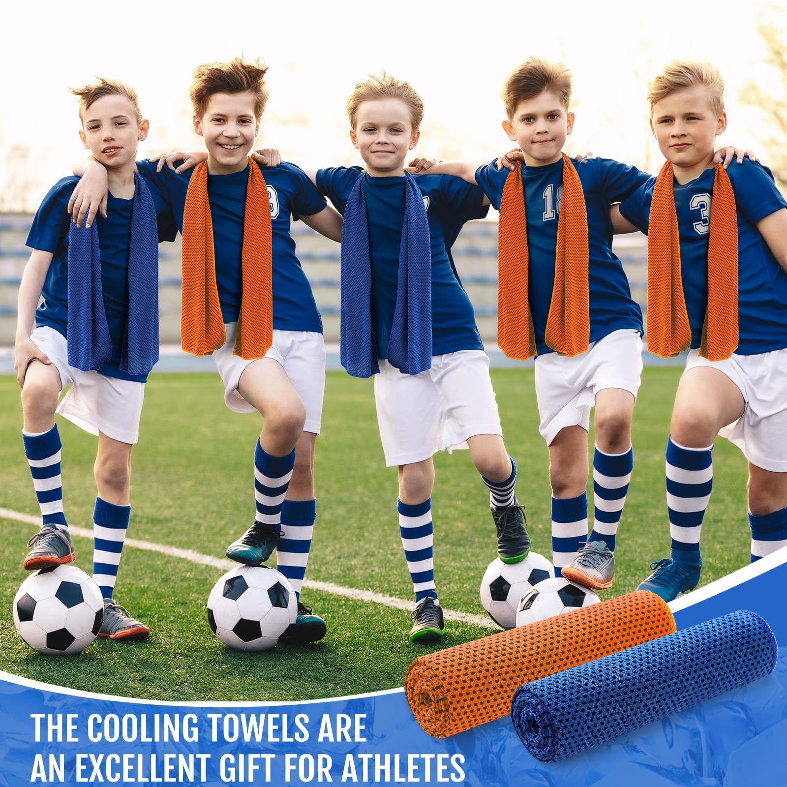 30 Pack Cooling Towels, 40"x12" Ice Breathable Soft Chilly Sweat Rag Microfiber Workout Rags for Gym Cooling Towels for Neck and Face for Yoga Golf Sport Running - Morrowden