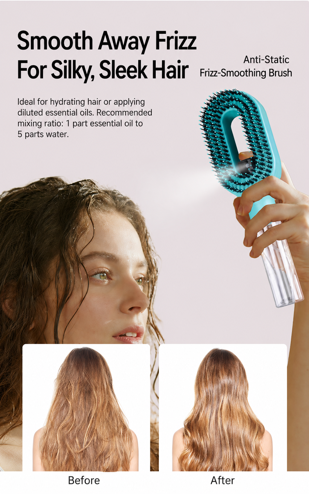 2-in-1 Mist Hair Brush – Detangle, Smooth & Refresh Your Hair Anytime