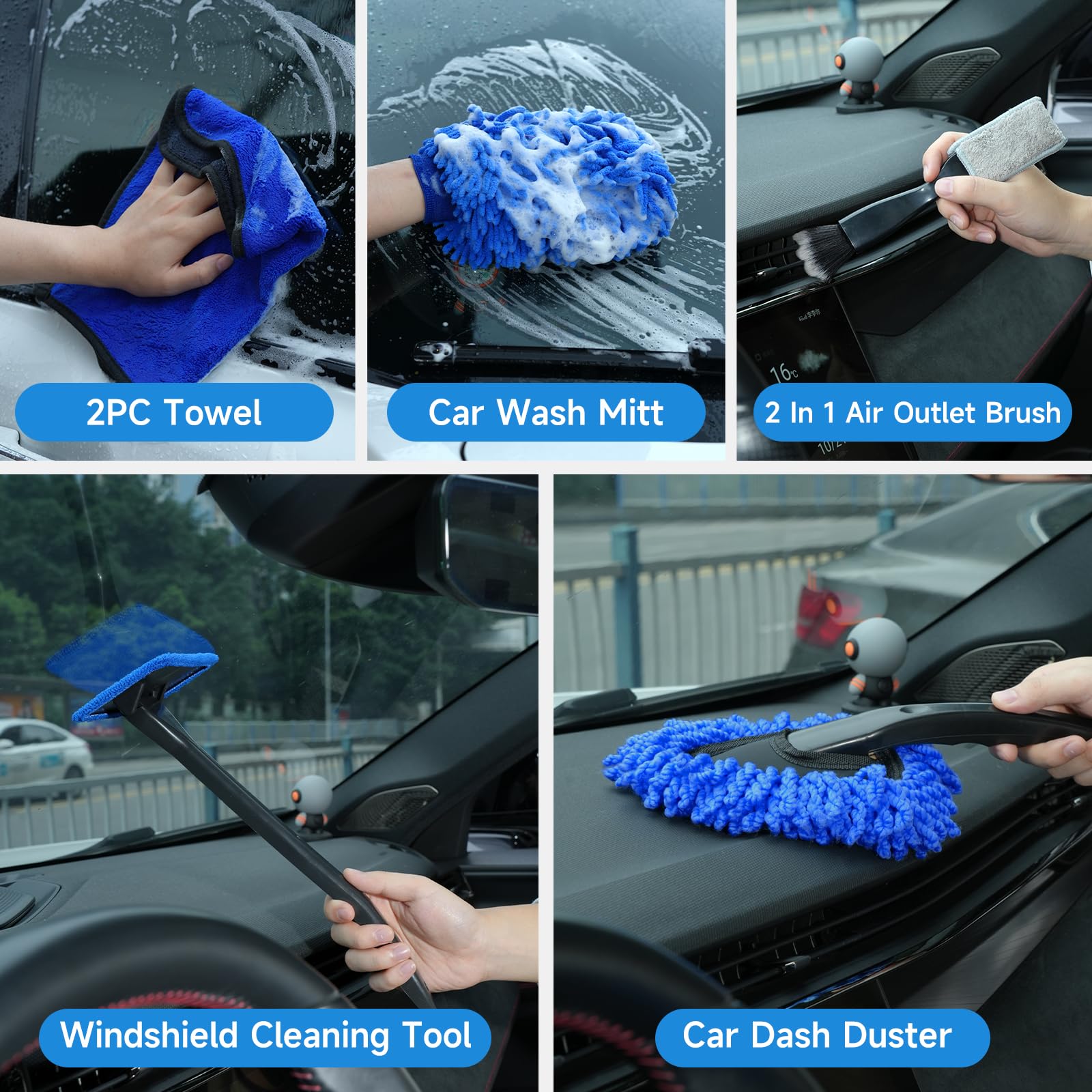 36-Piece Car Detailing Kit with Storage Box（Drill Not Included） - Morrowden