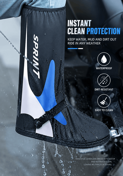 42cm High-Cut Waterproof Shoe Covers – Reusable Non-Slip Rain Boot Protectors for Commuting, Cycling & Outdoor Use - Morrowden