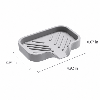 5 Pack Silicone Soap Dish with Drainage Tray – Self Draining Soap Holder for Bathroom & Kitchen Sink, Non-Slip Sponge Holder, Fast Drying Soap Saver Organizer - Morrowden