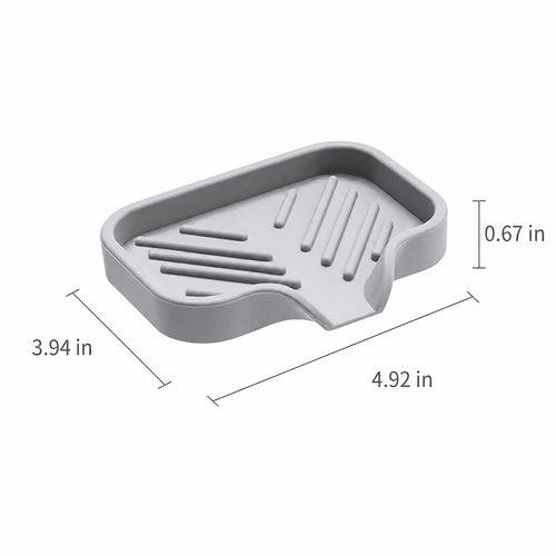 5 Pack Silicone Soap Dish with Drainage Tray – Self Draining Soap Holder for Bathroom & Kitchen Sink, Non-Slip Sponge Holder, Fast Drying Soap Saver Organizer - Morrowden