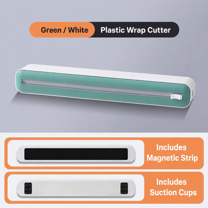 Magnetic Plastic Wrap Dispenser with Built-in Cutter – Easy Pull Food Wrap Organizer for a Cleaner Kitchen