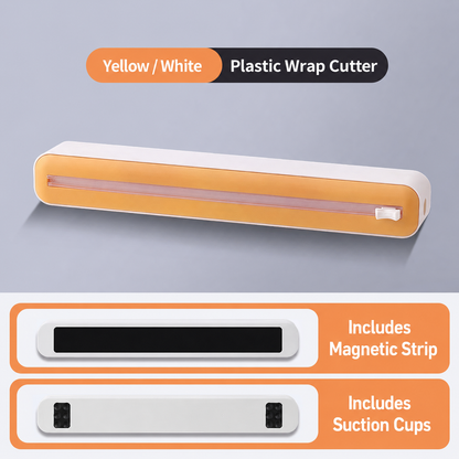 Magnetic Plastic Wrap Dispenser with Built-in Cutter – Easy Pull Food Wrap Organizer for a Cleaner Kitchen