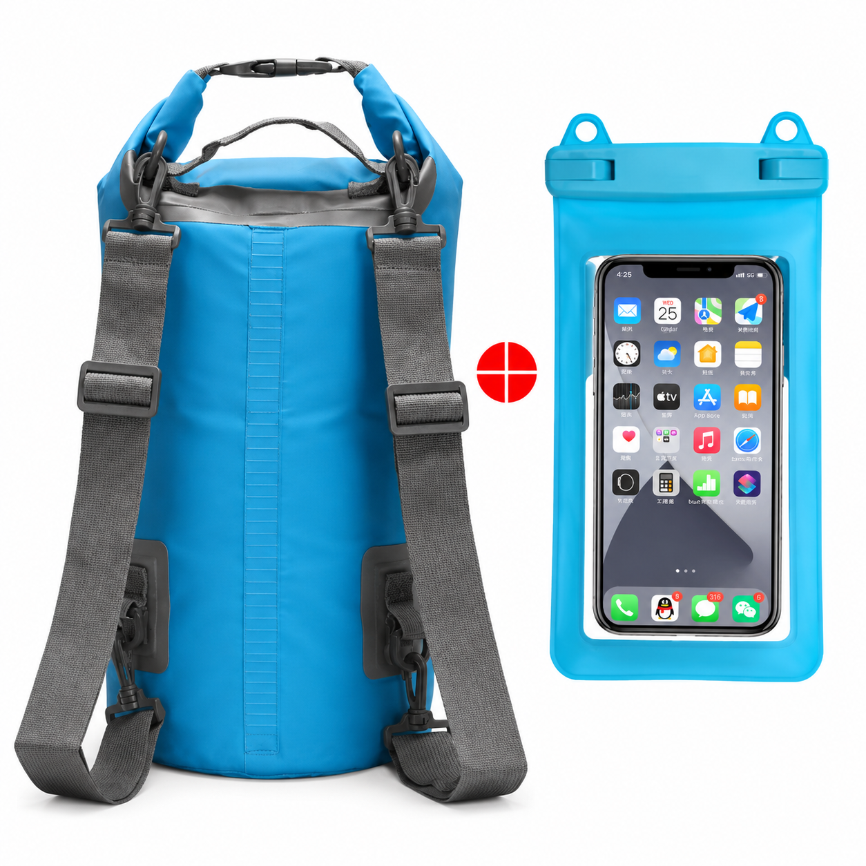 Waterproof Dry Bag Backpack – Lightweight PVC Roll Top Dry Sack for Kayaking, Camping, Hiking & Beach Adventures