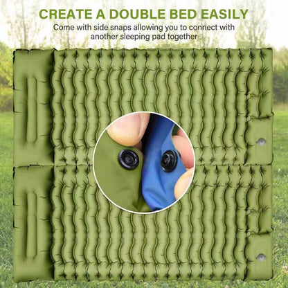 Camping Sleeping Pad, Ultralight Camping Mat with Pillow, Built-in Foot Pump Inflatable Sleeping Pads Compact for Camping Backpacking Hiking Traveling Tent,Single