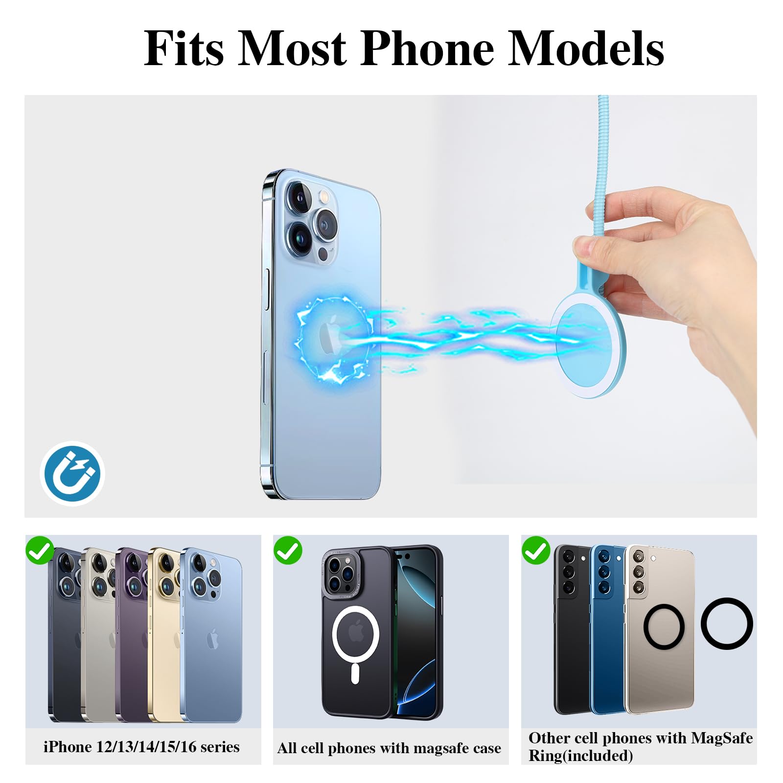 Magnetic Phone Umbrella for Sun with Universal Adjustable Phone Ring, Outdoor Anti-Reflective Magnetic Cell Phone Umbrella Sun Shade