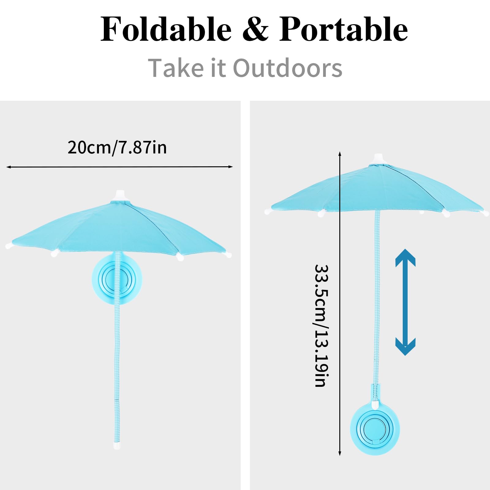 Magnetic Phone Umbrella for Sun with Universal Adjustable Phone Ring, Outdoor Anti-Reflective Magnetic Cell Phone Umbrella Sun Shade