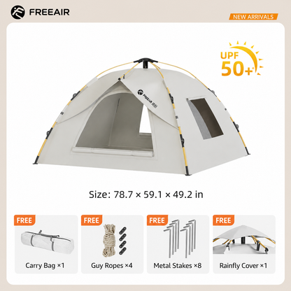 Automatic Outdoor Camping Tent – 2/3/4 Person Family Tent with Sun Protection