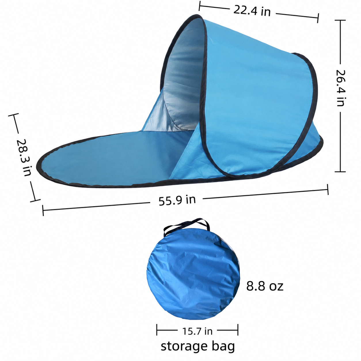 Lightweight Pop-Up Beach Tent – Instant Setup Single Person Sun Shelter for Outdoor Camping, Beach, Travel & Sunbathing