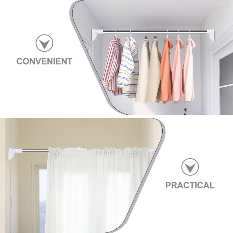 Punch Free Adjustable Telescopic Clothes Drying Rod Closet Tension Pole  Expandable Closet Bar for Laundry and Wardrobe Organization