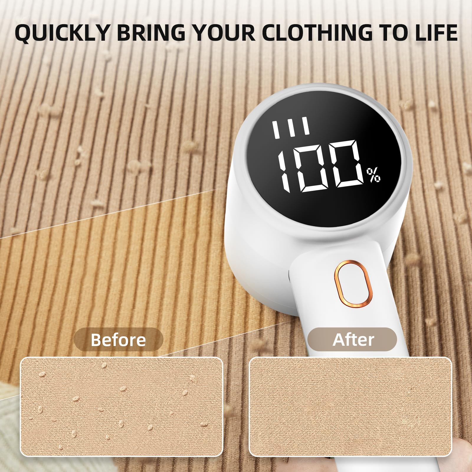 Rechargeable Fabric Shaver with LED Display