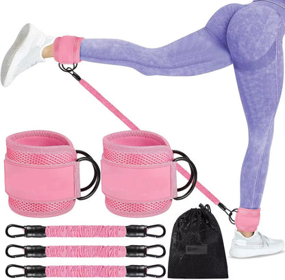 Ankle Resistance Bands with Cuffs, Workout Ankle Straps, Hip Exercise Equipment, Women's Glute Training Gear, Ideal for Home & Gym Workouts - Morrowden
