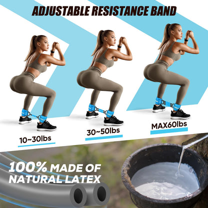 Ankle Resistance Bands with Cuffs, Workout Ankle Straps, Hip Exercise Equipment, Women's Glute Training Gear, Ideal for Home & Gym Workouts - Morrowden