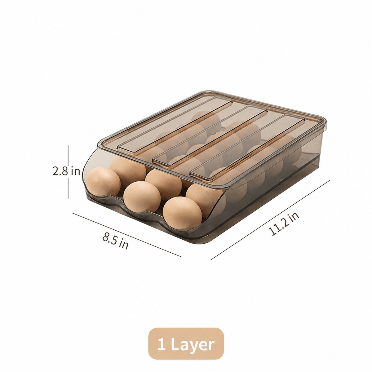 Auto Rolling Egg Holder for Refrigerator – 18 Egg Storage Organizer with Space-Saving Stackable Design - Morrowden