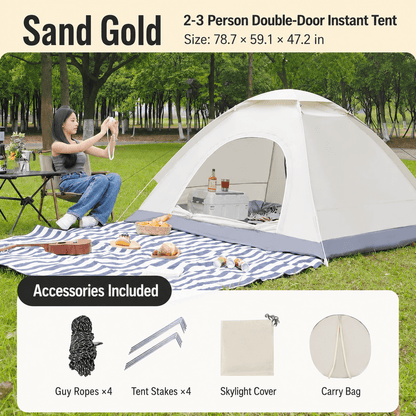 Automatic Outdoor Camping Tent – 2/3/4 Person Family Tent with Sun Protection - Morrowden