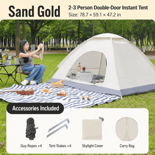 Automatic Outdoor Camping Tent – 2/3/4 Person Family Tent with Sun Protection - Morrowden