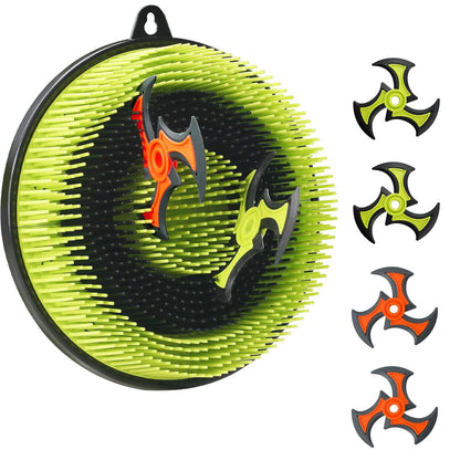 Axe Throwing Game for Backyard, Bristle Target Board with Throwing Stars, Ax Throwing Game Set for Adults and Kids, Portable for Party Holiday and Birthday Gifts - Morrowden