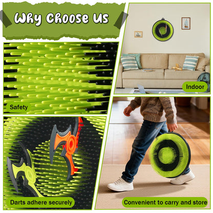 Axe Throwing Game for Backyard, Bristle Target Board with Throwing Stars, Ax Throwing Game Set for Adults and Kids, Portable for Party Holiday and Birthday Gifts - Morrowden