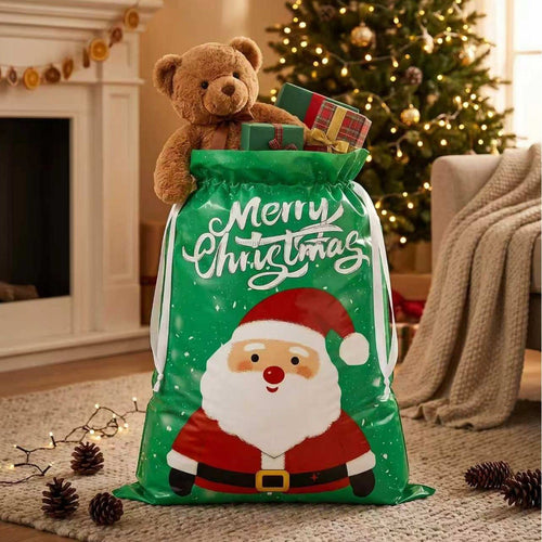 Christmas Drawstring Gift Bags – Holiday Present Wrapping Bags - Morrowden