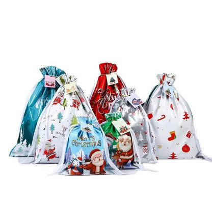 Christmas Drawstring Gift Bags – Holiday Present Wrapping Bags - Morrowden